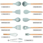 11 PCS Acacia Wooden Utensils Tool for Nonstick Cookware