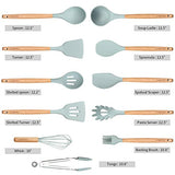 11 PCS Acacia Wooden Utensils Tool for Nonstick Cookware