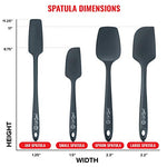 Silicone Spatula Set | 4 Versatile Tools Non-Stick & Heat Resistant | Strong Stainless Steel Core